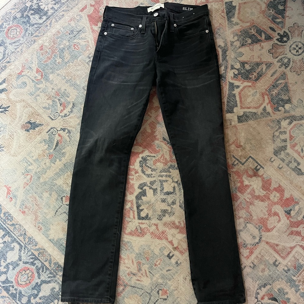 Madewell Black faded slim jeans
